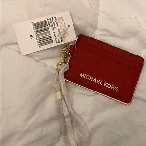 Michael Kors card case chain wristlet
